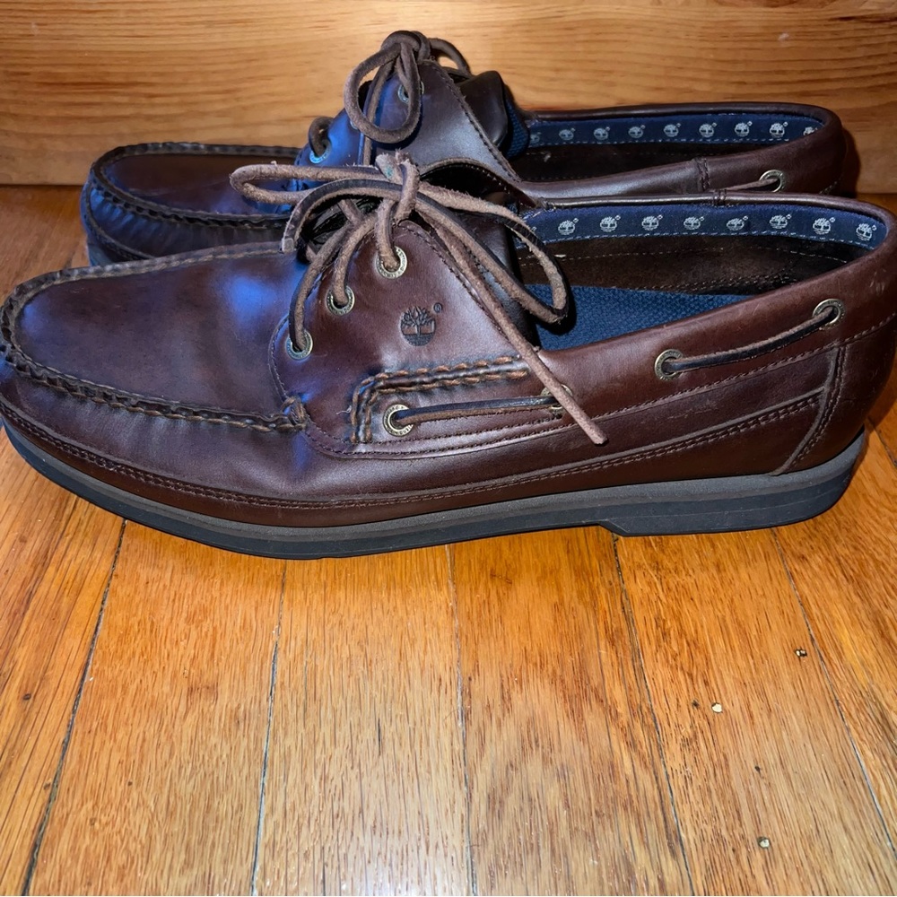Timberland mens brown leather Boat Shoes Excellent condition - Picture 3 of 6